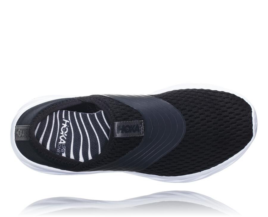 Hoka One One Sandals Mens Black/White - ORA Recovery - 67148TYPD